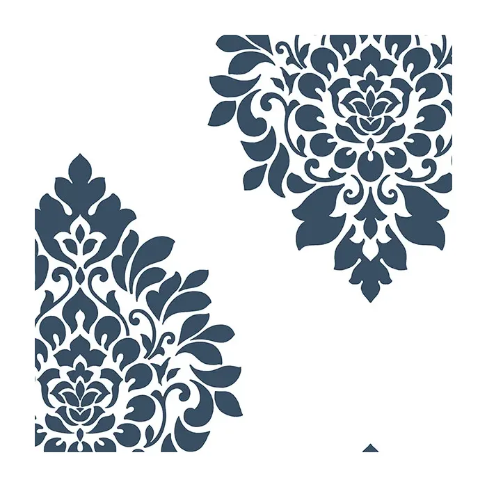 Medallion Damask Wallpaper Navy Norwall Wallcovering SH34546