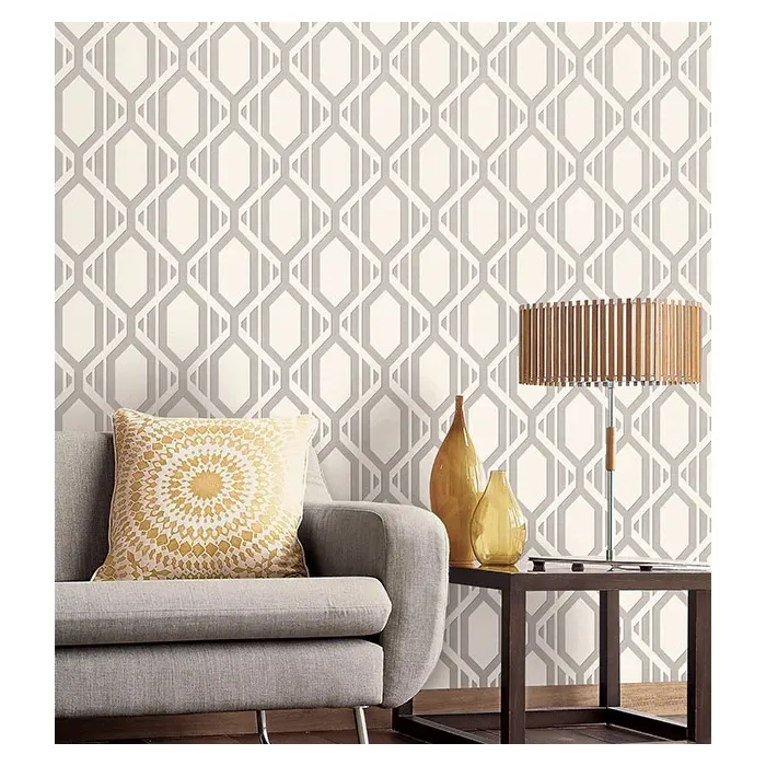Gatsby Wallpaper Grey, Silver Norwall Wallcovering SH34550
