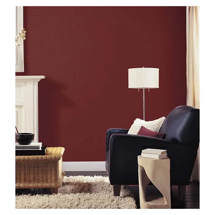 Small Damask Wallpaper Red Norwall Wallcovering SK34740