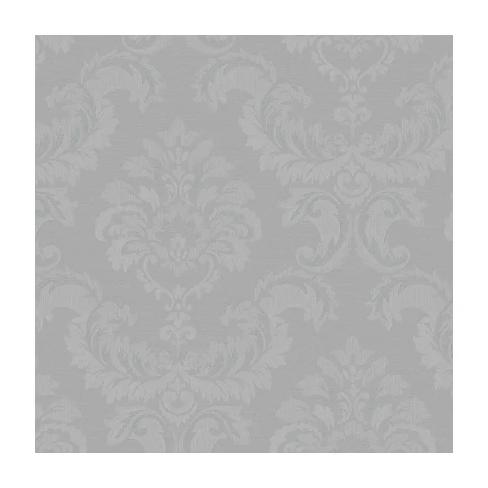 Damask Emboss Wallpaper Metallic Silver Norwall Wallcovering SK34746