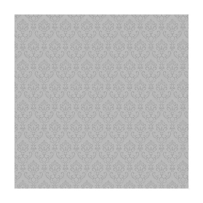 Small Damask Wallpaper Metallic Silver Norwall Wallcovering SK34748