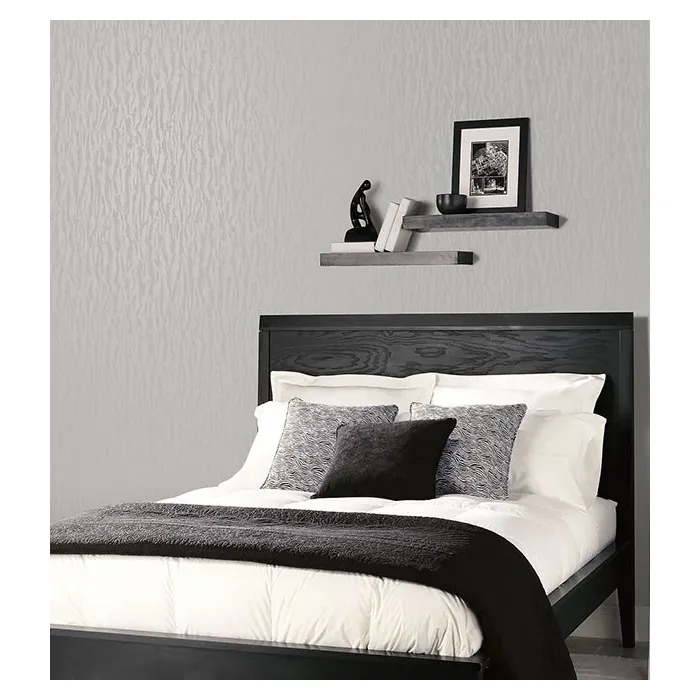 Textile Wallpaper Metallic Silver Norwall Wallcovering SK34749