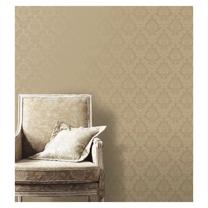 Damask Emboss Wallpaper Metallic Gold Norwall Wallcovering SK34755