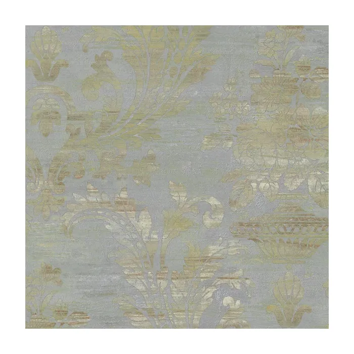 Sari Damask Wallpaper Pearl, Blue, Brown Norwall Wallcovering SM30358