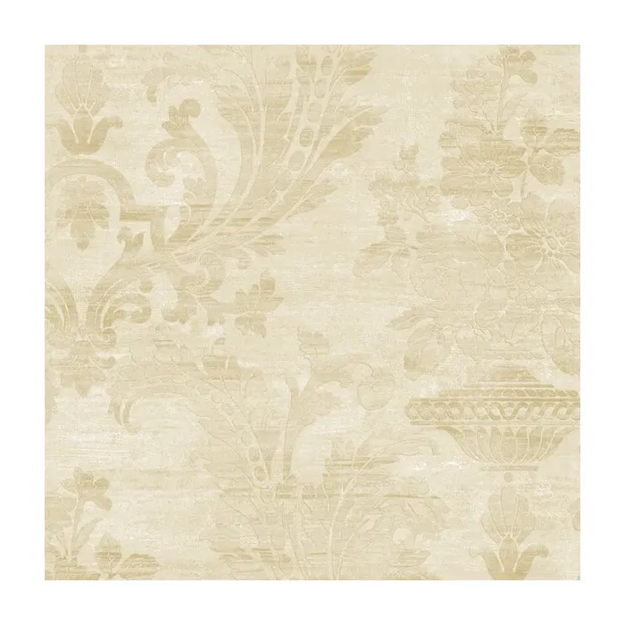 Sari Damask Wallpaper Pearl, Beige Norwall Wallcovering SM30359