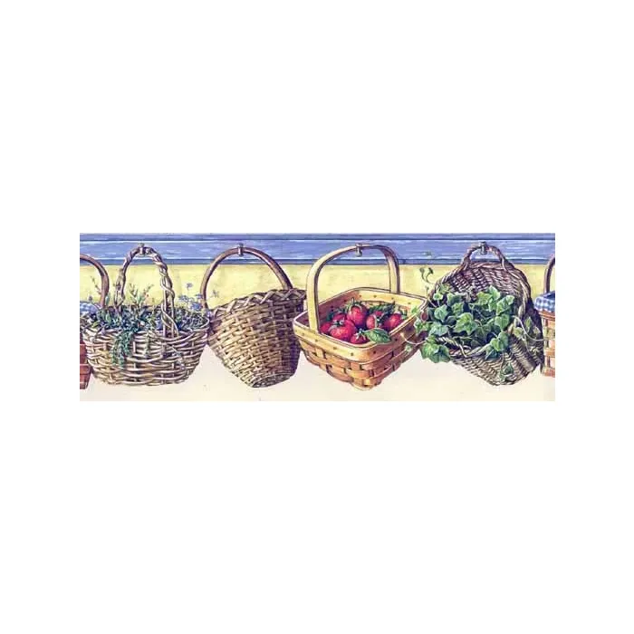 Basket Peg Board Wallpaper Border