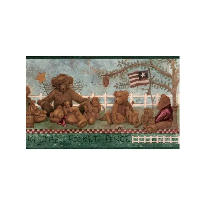 Green Country Bear Wallpaper Border