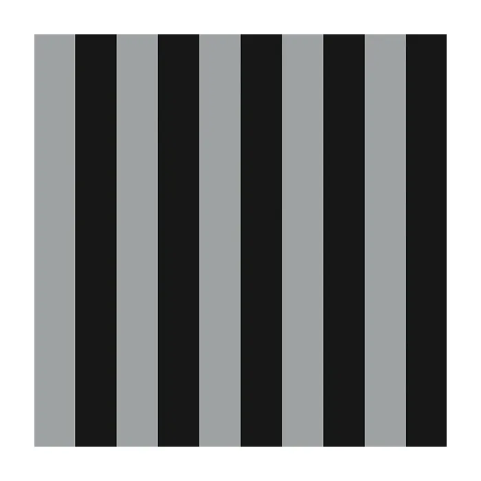 1.25" Regency Stripe Wallpaper Metallic Silver, Black Norwall Wallcovering SY33910