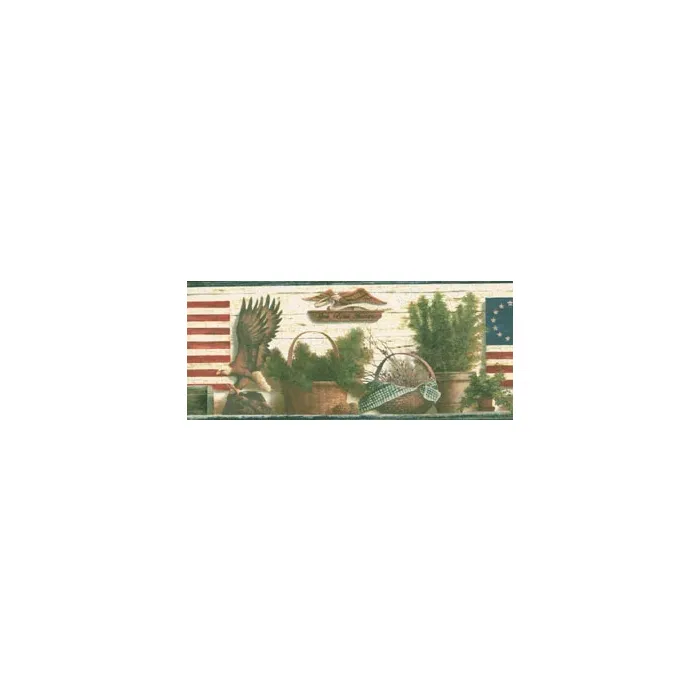 Blue Star Spangled Banner Wallpaper Border TC48051B
