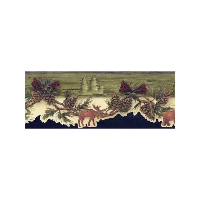 Green Lodge Swag Wallpaper Border