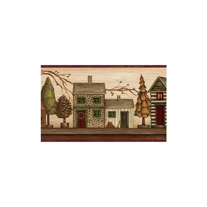 Rustic Lodge Cabin Wallpaper Border