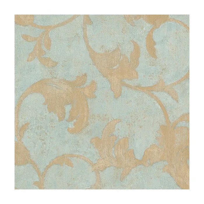 Veneto Wallpaper Metallic Gold, Turquoise Beige, Teal Norwall Wallcovering TE29309