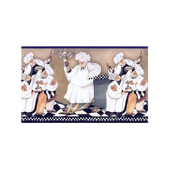 Black Checkered Chef Wallpaper Border