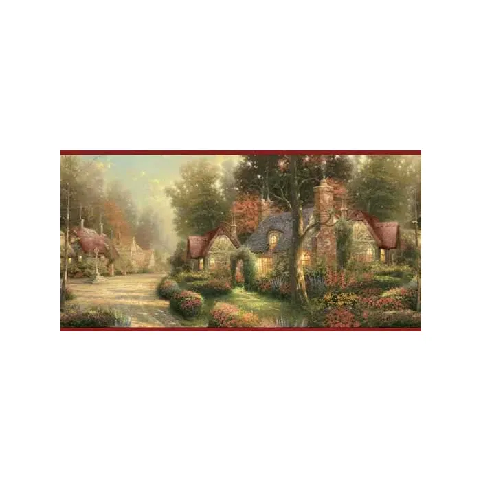 Kinkade Burgundy Cobblestone Border
