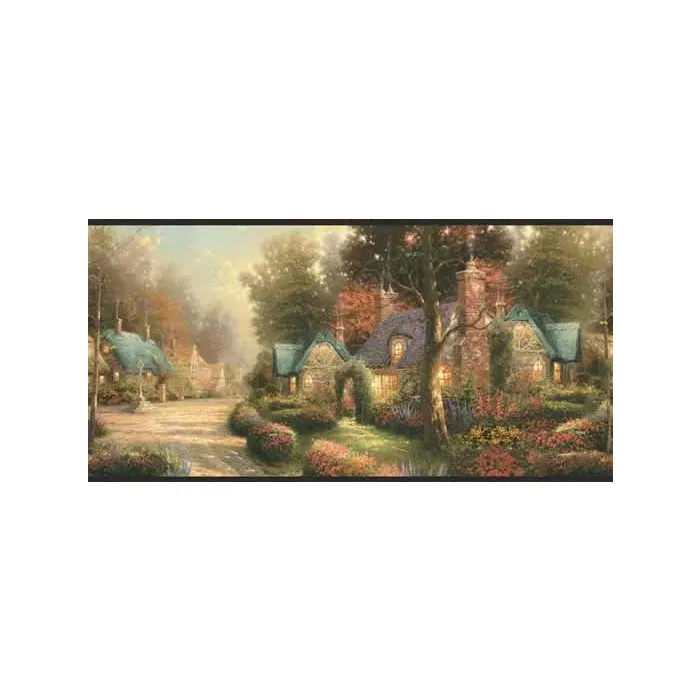 Thomas Kinkade Village Wallpaper Border AKA 30882110