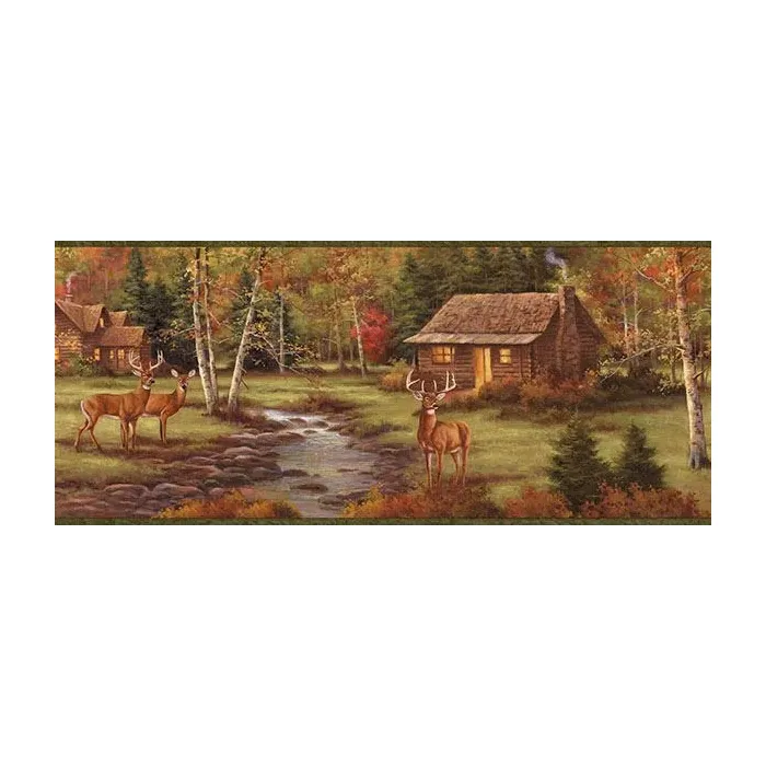 Saltonstall Sage Stag Creek Wallpaper Border Chesapeake TLL50051B