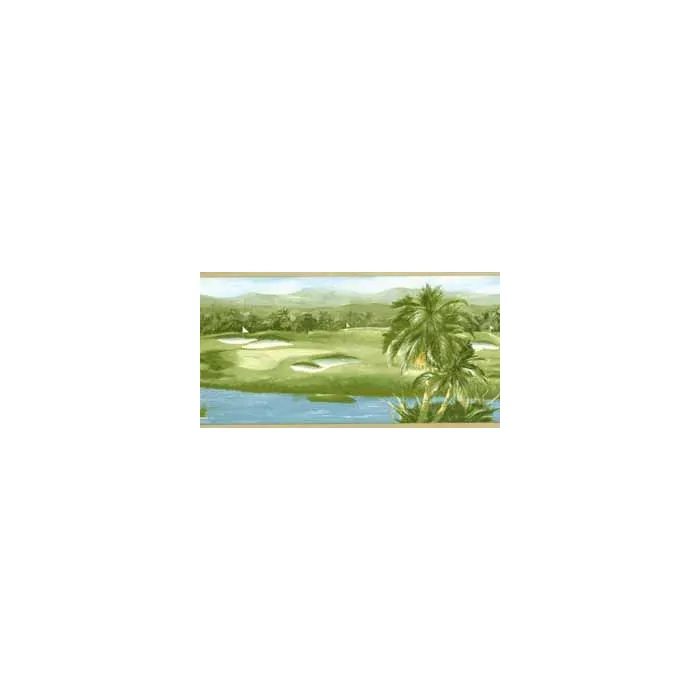 Tropical Golf Course Wallpaper Border