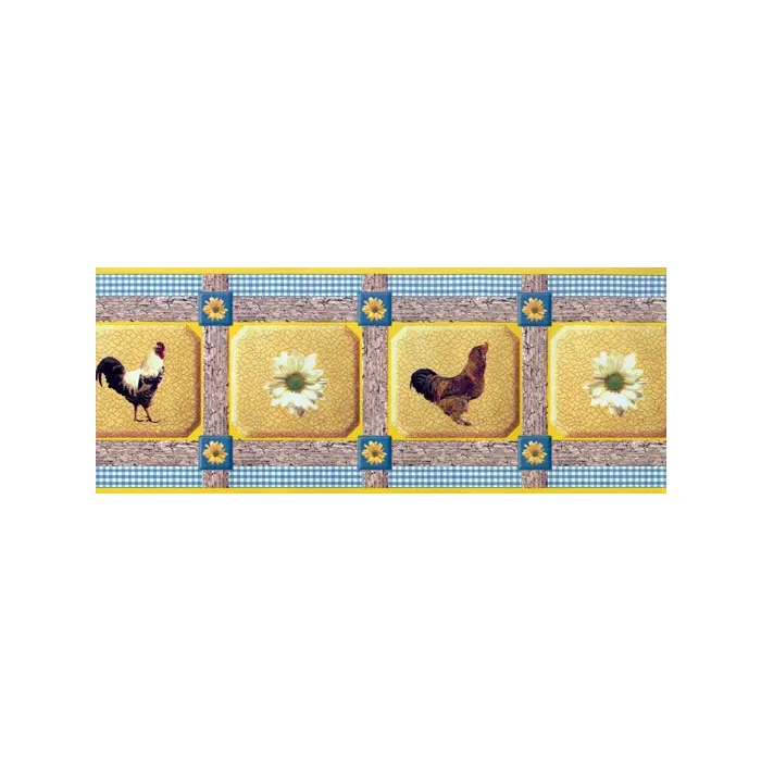 Yellow Rooster Wallpaper Border