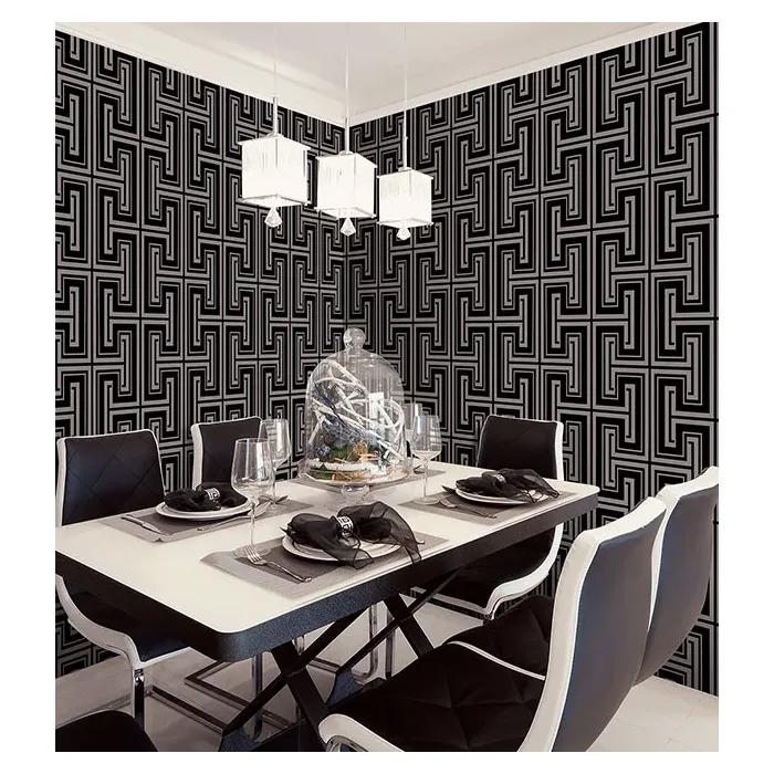 Tease Wallpaper Metallic Silver, Black Norwall Wallcovering TU27126