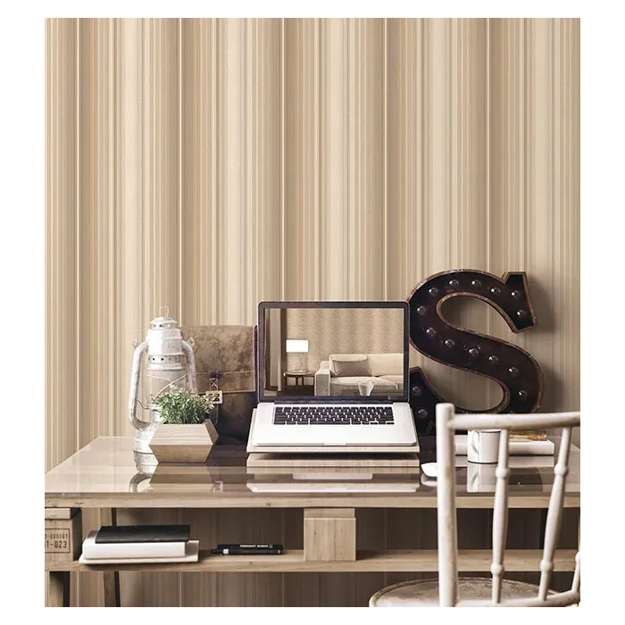 Organic Stripe Wallpaper Taupe, Beige, Brown Norwall Wallcovering TX34816