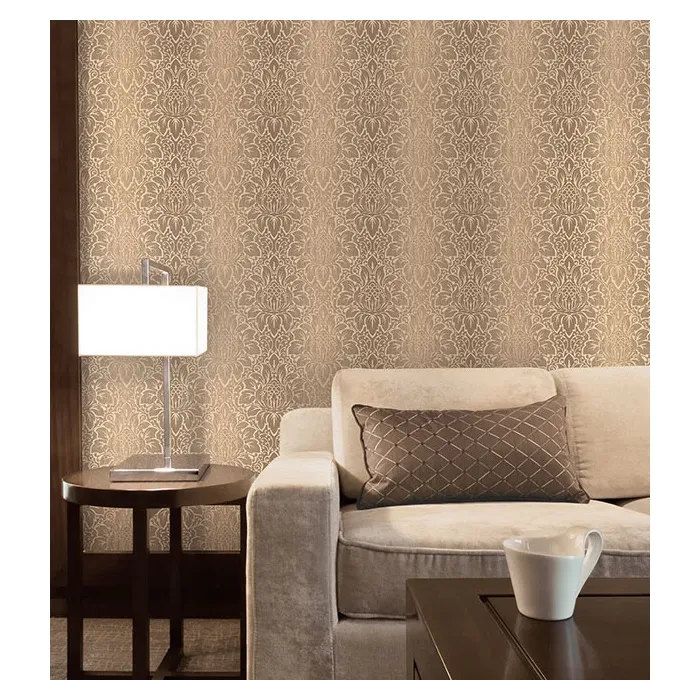Venetian Damask Wallpaper Grey, Brown Norwall Wallcovering TX34823