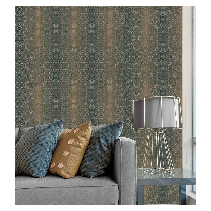 Tribal Texture Wallpaper Teal, Cream, Brown Norwall Wallcovering TX34826