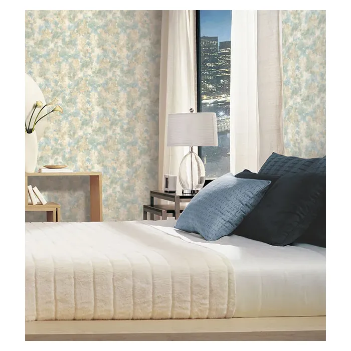 Luna Texture Wallpaper Blue, Cream Norwall Wallcovering TX34835