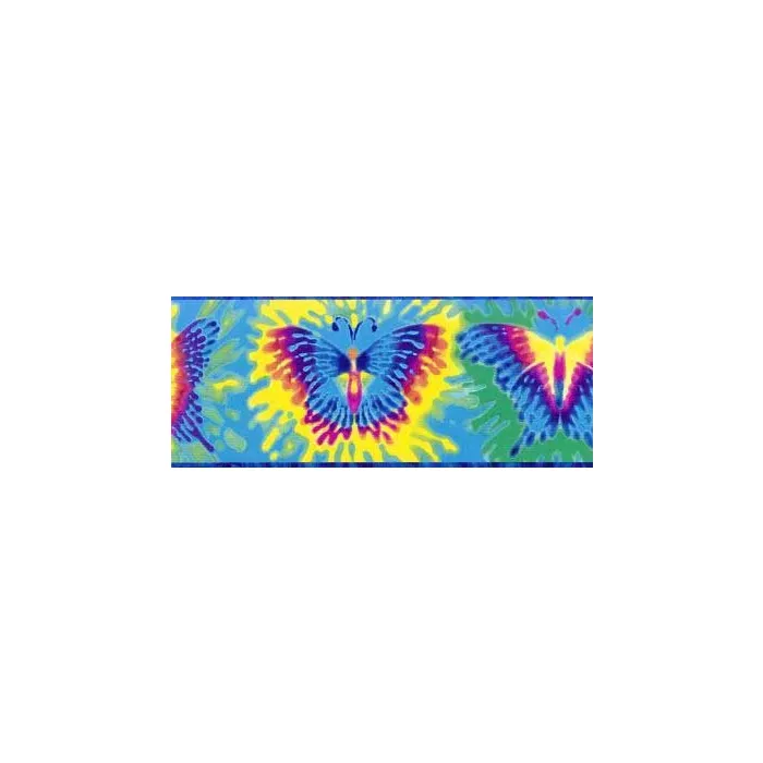 Tie Dyed Blue Butterfly Wallpaper Border