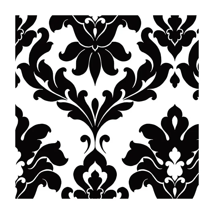 Plaza Damask Wallpaper Black, White Norwall Wallcovering VG26230P
