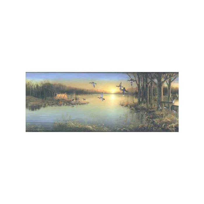 Camping by the Lake Wall Paper Border