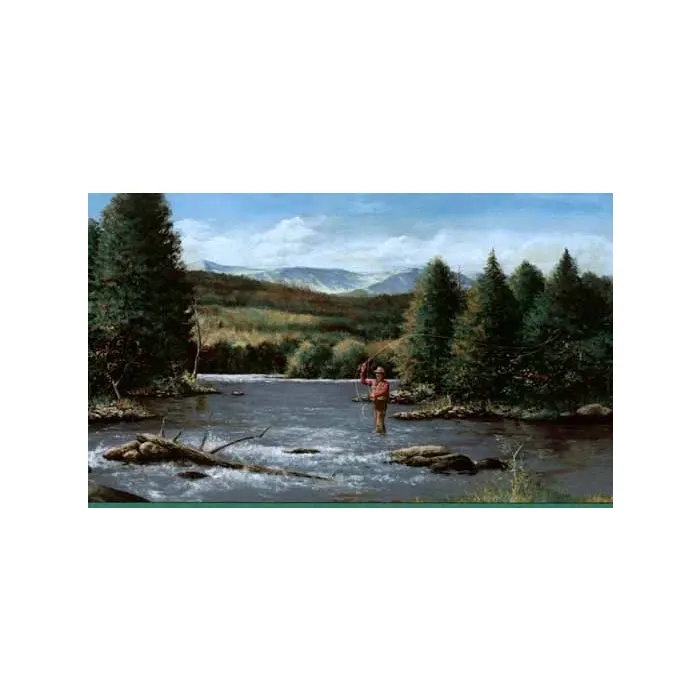 Fly Fishing In The River Wallpaper Border