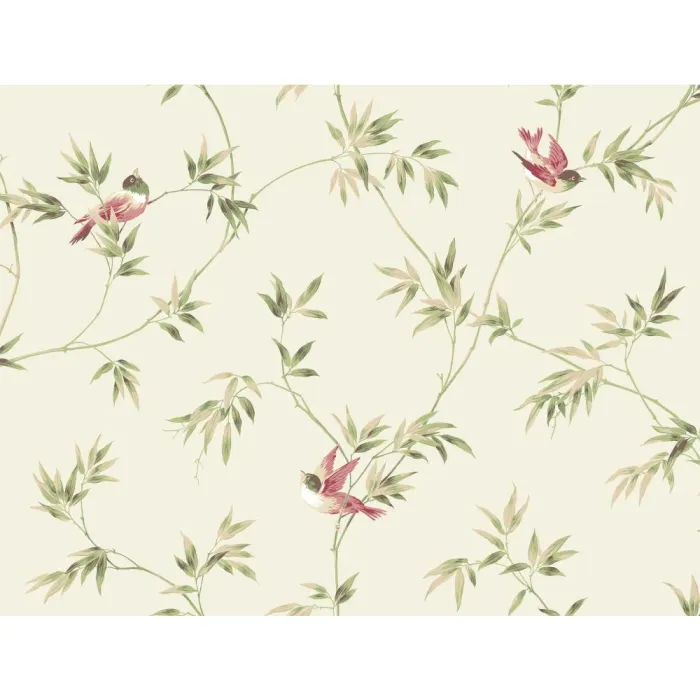 Ashford House Blooms Songbirds Wallpaper
