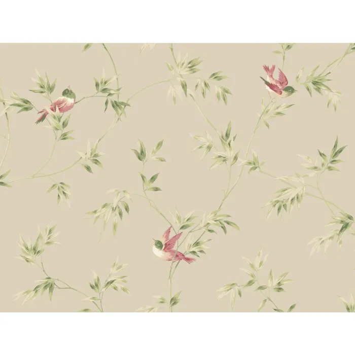 Ashford House Blooms Songbirds Wallpaper