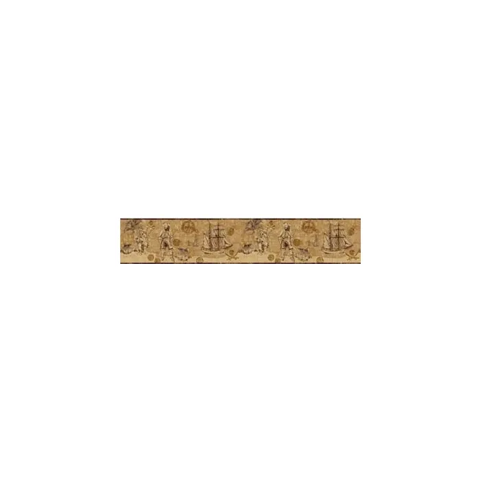 Boys Will Be Boys Tan Pirate Map Border ZB3103B