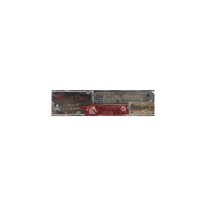 Charcoal Weather Pirate Sign Wallpaper Border ZB3113BD