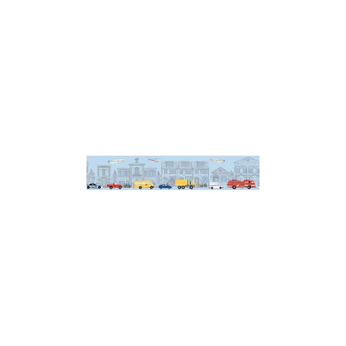 Blue Main Street Large Wallpaper Border ZB3145BD