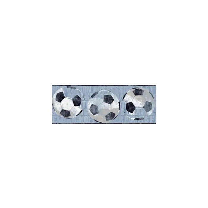 Boys Will Be Boys Blue Soccer Ball Wallpaper Border ZB3173BD