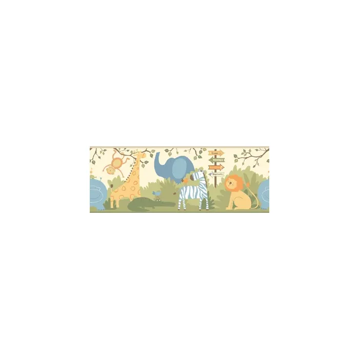 Natural  Day at the Zoo Wallpaper Border ZB3206BD