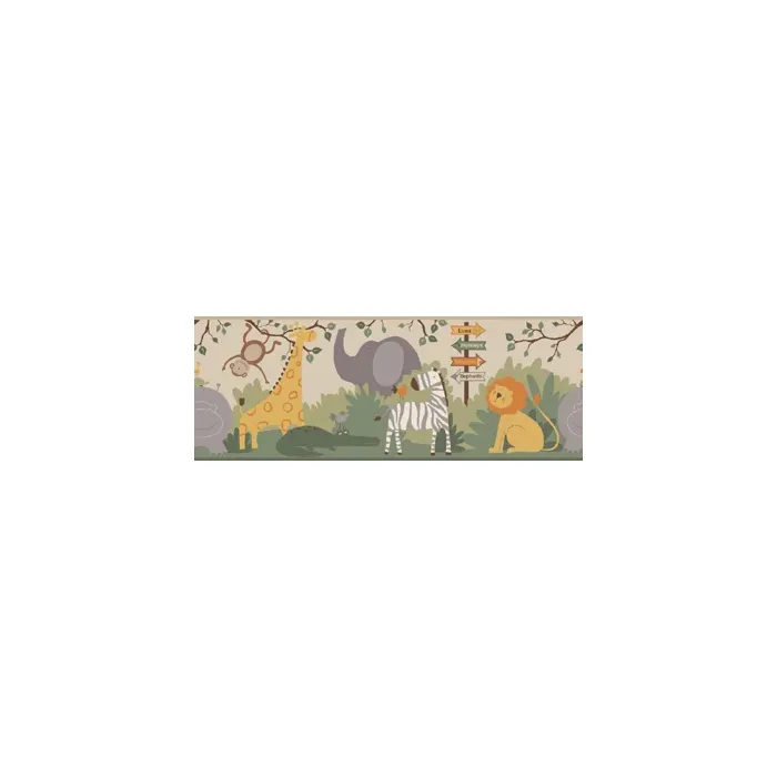 Neutral Exotic Day at the Zoo Wallpaper Border ZB3208BD