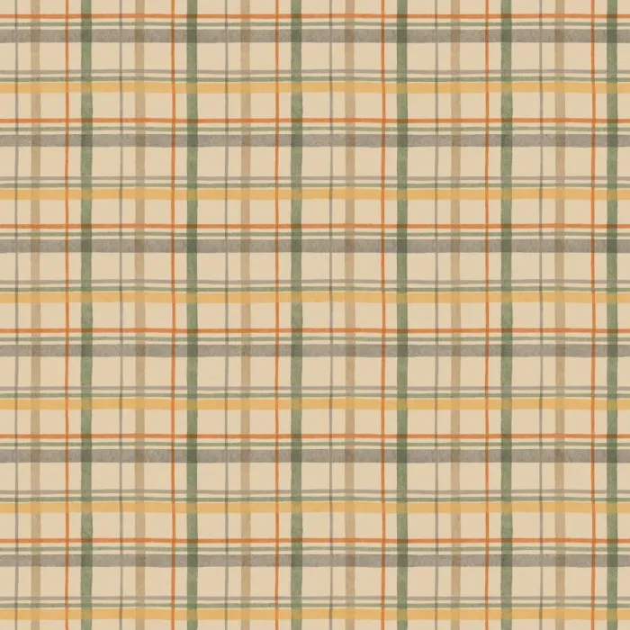 Boys Will Be Boys Beige Washy Plaid Wallpaper ZB3412