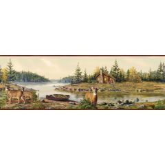 Cabin Creek Portrait Wallpaper Border - Chesapeake Wallcovering