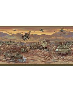 Hoorah Green Mash Unit Portrait Wallpaper Border Chesapeake BBC94311B