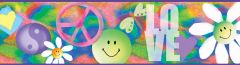 Garcia Pink Happiness Busy Toss Wallpaper Border Chesapeake BBC92331B