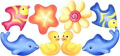 Bath Toy Wallpaper Cutouts