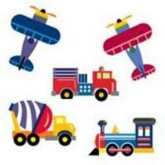 Truck Train and Airplane Kids Wallies