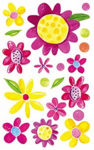 Colorful Girly Flowers Vinyl Decal Wallies