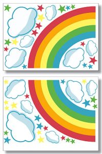 Rainbow and Clouds Wallies Big Mural