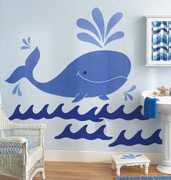 Whimsical Whale Wallies Mural