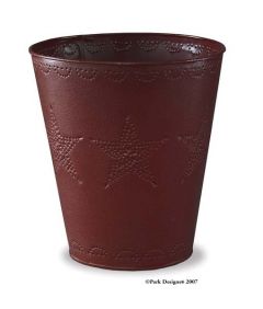 Star Punched Waste Basket Red