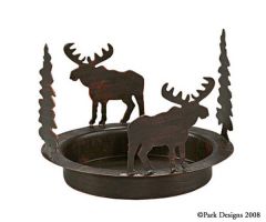 Moose and Fir Tree Cndl Pan 6.25